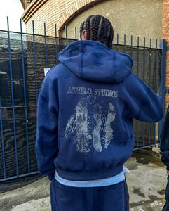 Hot Selling 2-Piece Women's Gym Wear Activewear Set Solid Color Sweatshirt Sport Sweatpants Front Logo Casual <b>Hoodies</b> for Men - Product Image 4