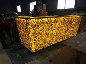 طاولة فاخرة محمولة لحفلات الزفاف والنادي طاولة ذهبية وفضية من الفولاذ المقاوم للصدأ و MDF مكتب استقبال أمامي - Product Image 3