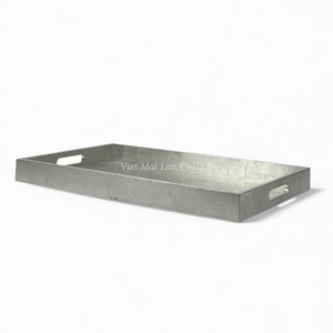 Plateau en laque fait main avec motif en feuille d'argent pour le service et la décoration de table en provenance du Vietnam - Product Image 3