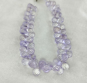 6x9mm-7x12mm corte facetado amatista lágrima gota cuentas de piedras preciosas 8 pulgadas hebra larga para la fabricación de joyas - Product Image 3