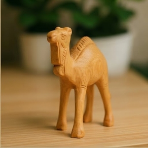 Figurine de chameau en bois sculptée à la main, écologique, artisanat traditionnel, décoration artistique pour table - Product Image 3