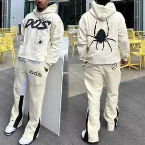 ชุดวอร์มผู้ชายแบบซ้อนทับดีไซน์ใหม่ปี 2026 ผลิตจากโพลีเอสเตอร์พิมพ์ลายแบบซับลิเมชั่น ไซส์อเมริกา เสื้อฮู้ดแบบสวมหัวมีซิปเต็มตัว - Product Image 1