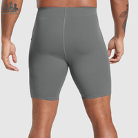 Pantalones Cortos Deportivos de Compresión para Hombre |   Cintura elástica de altura media |   Ropa Interior Deportiva |   Spandex/Poliéster |   Secado Rápido y Transpirable |   Gimnasio