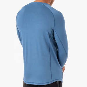 Camiseta de Manga Larga Casual de Alta Calidad, Ecológica, Transpirable, 220g, 100% Algodón Jersey, para Hombre, con Logotipo Personalizado en la Parte Delantera - Product Image 4