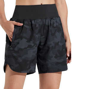 Short de bain respirant taille haute à séchage rapide pour femme pour les entraînements Gym Utilisation-Impression de logo personnalisé Léger - Product Image 1