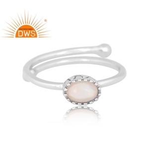 Latest Design Fine Sterling <b>Silver</b> Natural Ethiopian <b>Opal</b> Gemstone Adjustable <b>Ring</b> Jewelry For Women Gift For Her - Product Image 2