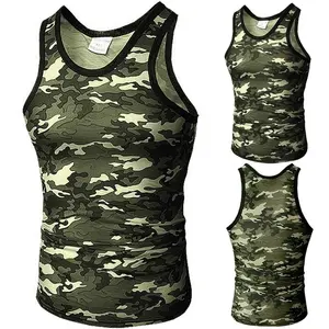 Personalizado Novo estilo homens ginásio camo parte superior do tanque Musculação Muscular Camo Camuflagem Stringer Plain Tank Top Fitness Singlet Tops