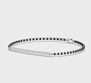 Pulsera Mangalsutra con Diamante Redondo de Corte Brillante Cultivado en Laboratorio, Certificado por IGI, en Plata de Ley 925 Sólida - Product Image 3