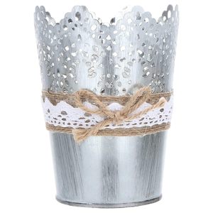 Florero rústico de Metal galvanizado, florero de estilo Rural francés, Cubo de flores, jarrones de estaño, centro de mesa, decoración del hogar - Product Image 1