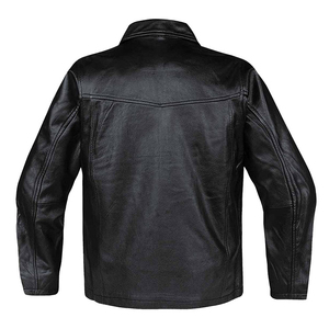 2025 Custom Made Men's V-neck Premium Quality Genuine Leather Waterproof <b>Jacket</b> Front Logo OEM Service Wholesale - Product Image 2