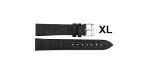 Unisex 1305XL Black Genuine Leather Luxury Watch Strap Breathable Soft <b>Adjustable</b> Stainless Steel Buckle Waterproof Lightweight - Product Image 4