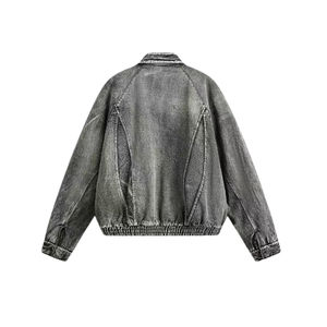 Veste en jean réversible 100% coton, qualité supérieure, style vintage classique, streetwear décontracté, mode durable, hip hop, logo sur le devant - Product Image 5