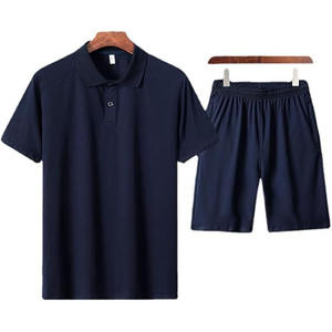 Ensemble de vêtements de sport deux pièces sur mesure pour hommes T-shirt à manches courtes imprimé en coton respirant et short pour l'été - Product Image 1