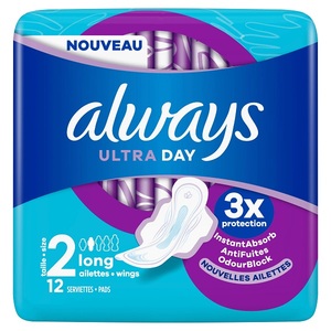 Fournisseur de prix de gros pour les serviettes hygiéniques Always Ultra Thin Long Night, extra larges, jetables, 112 serviettes, stock en vrac - Product Image 2