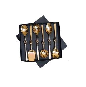 Juego de servidor de ensalada de acero inoxidable de gran venta con mango de madera Cucharas de servicio premium Tenedores para cocina Comedor y fiesta - Product Image 2