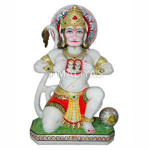 Marble Hanuman Ji Murti Showing Ram Sita in Chest | Bajrangbali Idol for Home Temple | Maliyas - Product Image 1