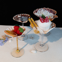 Handgefertigtes Muschel-Cocktailglas Umweltfreundlich Wiederverwendbar Böhmischer Stil Weinglas für Valentinstag Hochzeitsgeschenke