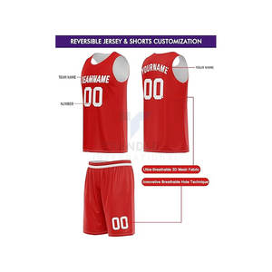 Conjunto de Uniforme de Baloncesto Reversible Personalizado, Jersey y Pantalones Cortos para Hombre y Mujer, Ropa Deportiva de Equipo, Atuendo de Práctica y Juego de Doble Cara, 100% - Product Image 3