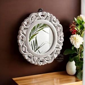 Espejo de pared de madera artesanal de forma redonda clásica tamaño personalizado y la mejor calidad utilizada para la decoración del dormitorio - Product Image 2
