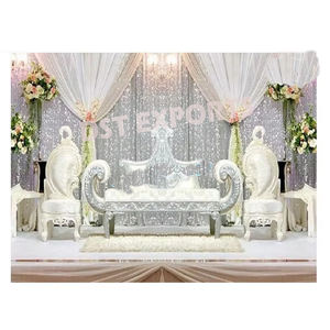 Sofa d'or chic de mariage indien SofaRoyal Ensemble de sofa de mariage Meubles de mariages asiatiques - Product Image 2