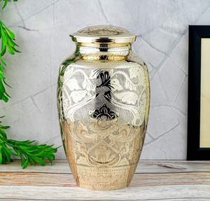 Hot Selling Design Gold Finish & <b>Texture</b> Aluminum Urns for Human Ashes Adult Male & Female for Funeral or Home Urns High Quality - Product Image 3