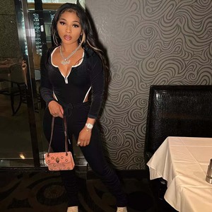 Ensemble de deux pièces en velours pour femme, survêtement d'automne 2023, pantalon de survêtement et sweat à capuche, pantalon empilé pour femme, ensemble de 2 pièces, 2022 - Product Image 2