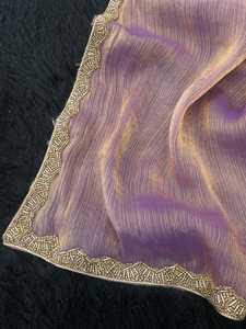 Indian Bridal Elegant Bollywood Designer Multi Printed Chiffon Sari Último Sari exclusivo para Chic Ethnic Look Adultos Bodas - Product Image 3