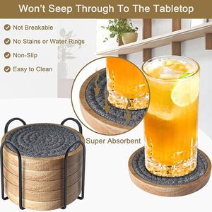 Handcrafted Breaded Cotton Rope and Wooden <b>Table</b> <b>Coaster</b> for Dining <b>Table</b> Wedding Christmas Decoration Family Gathering Parties - Product Image 5