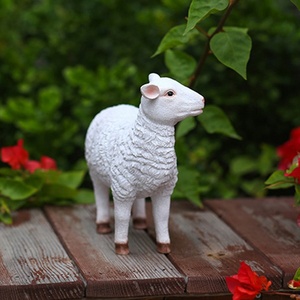 Estatua de oveja para jardín, estatuilla de cordero, decoración hecha a mano, escultura de oveja pequeña, manualidades al aire libre, suministros para eventos, decoración, estatua personalizada - Product Image 2