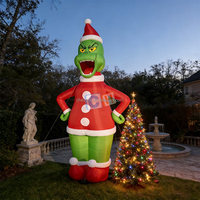 Décoration de Noël gonflable pour l'extérieur, ballon gonflable de Noël Grinch