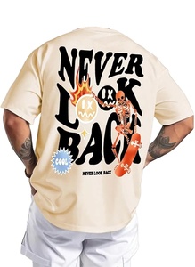 Camiseta de Hombre Personalizada, Nueva Llegada, de Alta Calidad, Estilo Vintage, Lavado Ácido, 100% Algodón, 300g, Corte Holgado, Estilo Casual Urbano - Product Image 4