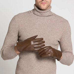 2024ถุงมือหนังแบบเต็มนิ้วสำหรับผู้ชายถุงมือแฟชั่นลำลองฤดูหนาวแบบเรียบง่ายคุณภาพสูงสำหรับขับขี่ในชีวิตประจำวัน - Product Image 2