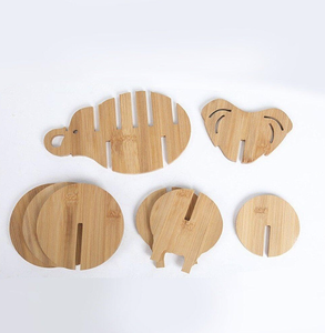 จานรองแก้วไม้แบบชนบทพร้อมดีไซน์สัตว์น่ารัก - Product Image 3