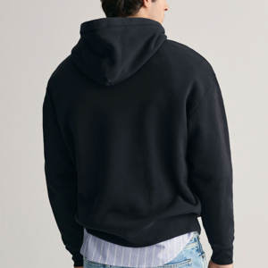 Logo personnalisé et design de pulls à capuche tendance baggy en hiver polyester/coton teint en couleur unie - Product Image 3