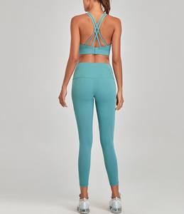 Conjunto de Yoga personalizado para mujer, el mejor diseño, Impresión de logotipo personalizado, ropa deportiva de verano 2025, cintura elástica, conjunto de Yoga para gimnasio sólido - Product Image 4