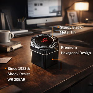 Boîte à montres de luxe en acier inoxydable noir, boîte à montres en métal pour bébé, avec logo OEM, vente en gros - Product Image 3