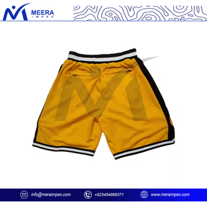 Short imprimé par sublimation à motif noir et jaune de qualité supérieure pour hommes, short léger et durable à la taille avec cordon de serrage pour hommes - Product Image 2