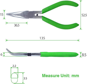 High Quality Stainless Steel 5 Inch Mini Bent <b>Nose</b> <b>Pliers</b> Jewelry Making 45 Degree Curved Serrated Jaws Micro <b>Needle</b> <b>Pliers</b> - Product Image 5