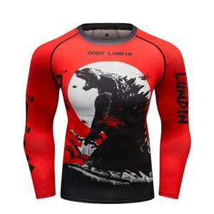 2025 Eco-Sublimation Rash Guards Tissu recyclé UPF 50 + Impression personnalisée polychrome pour MMA & Surf - Product Image 2