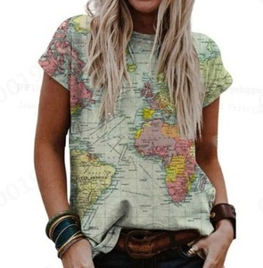 Camiseta con estampado 3D de flores de playa para mujer, camiseta de manga corta con gráfico de plantas coloridas, camisetas holgadas con cuello redondo para Calle de verano - Product Image 1