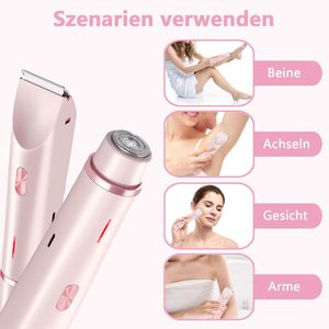 Afeitadora Íntima 2 en 1 con Pantalla LED, Recargable por USB, Resistente al Agua IPX7, para Mujer, con Doble Cuchilla y Cabezal Redondo Plano, para Uso en Autocaravanas - Product Image 6