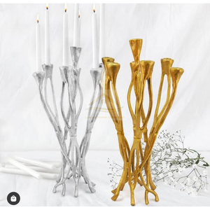 Linternas de velas votivas fundidas de aluminio multicolor estilo elegante Coral, soporte multicolor de la India para suministros de iluminación de Pascua - Product Image 1