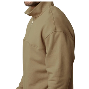 Sweat-shirt à col zippé pour femme, en molleton de coton, délavé à l'acide, avec broderie 3D, manches longues, style décontracté, collection hiver OEM - Product Image 6