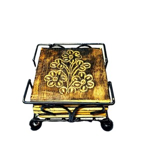 Handmade Walnut <b>Coasters</b> Square & Round Shape Wooden MDF - Product Image 3