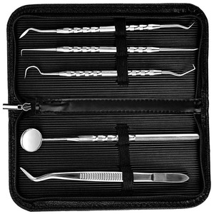 Dental Hygiene Tools <b>Kit</b> High Quality Medical Grade Stainless Steel Manual Reusable Dental Instruments Set with Case - Product Image 4