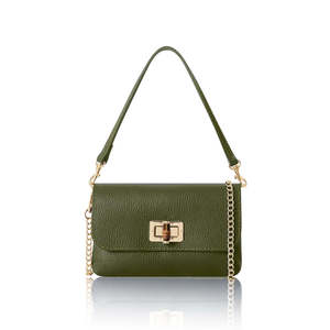 Bolso bandolera pequeño con solapa de cuero genuino italiano-PS652A - Product Image 2