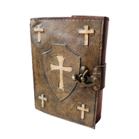 Carnet en cuir antique fait main, organisateur personnel vintage, en cuir véritable, couverture rigide classique gaufrée, bord festonné