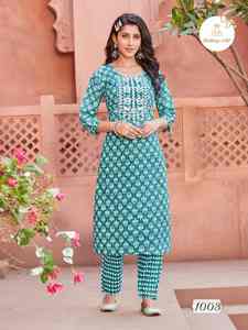 Kurti Pant de Algodón Puro de Diseño Evergreen, Aspecto Elegante, Nueva Variedad, con Estampado y Bordado, Fabricante de Surat - Product Image 2