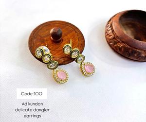 Exquisite Gold Plated Kundan <b>Jhumka</b> <b>Earrings</b> Handcrafted with Pearl and Meenakari Detailing Ideal Traditional Jewelry for Brides - Product Image 6