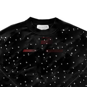 Vente en gros de sweatshirt avec logo personnalisé pour hommes, dernier modèle de sweatshirt avec strass, meilleure vente pour hommes - Product Image 5